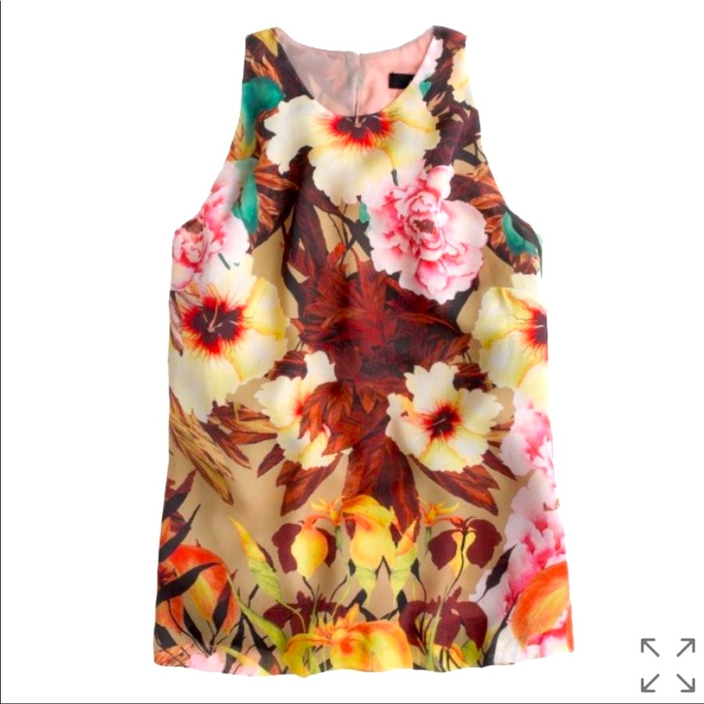 J. Crew Desert Floral Racerback Tank in Camel Multi